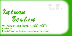 kalman beslin business card